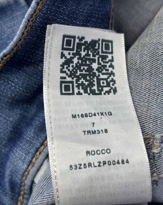 True Religion Blue Rocco Relaxed Skinny Distressed Jeans