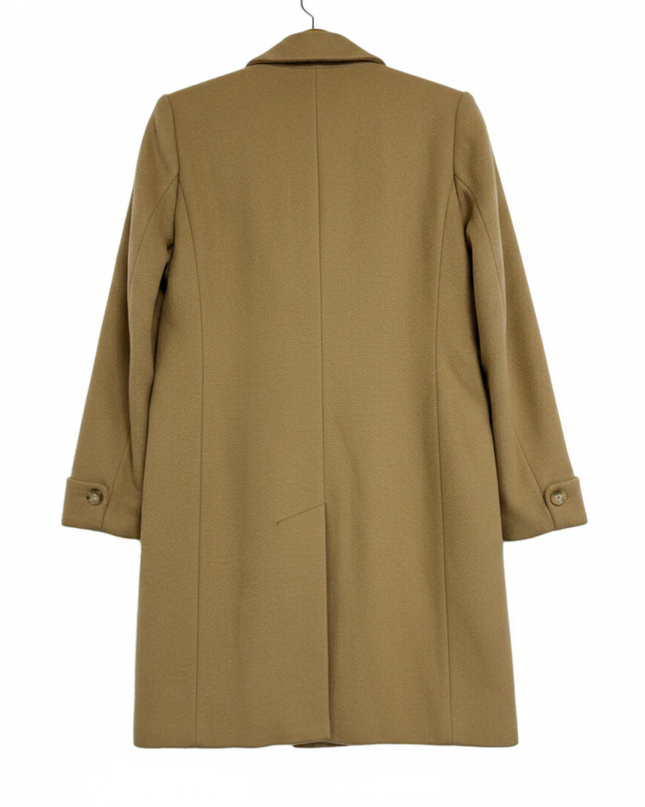 Lauren Ralph Lauren Tan Wool Blend Single-Breasted Coat