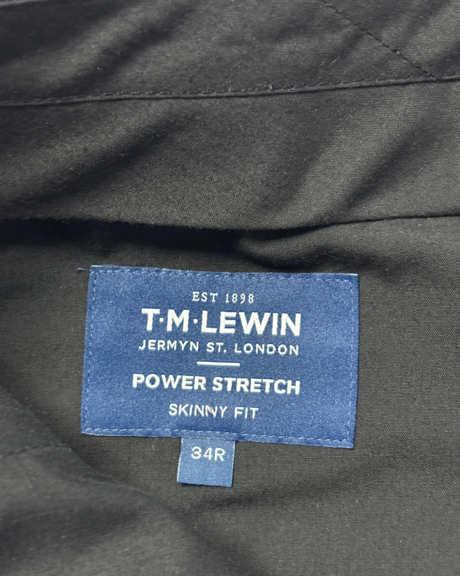 T.M. Lewin Gray Power Stretch Skinny Fit Wool Blend Blazer