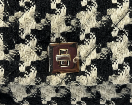 H&M Black and White Houndstooth Tweed Crossbody Bag