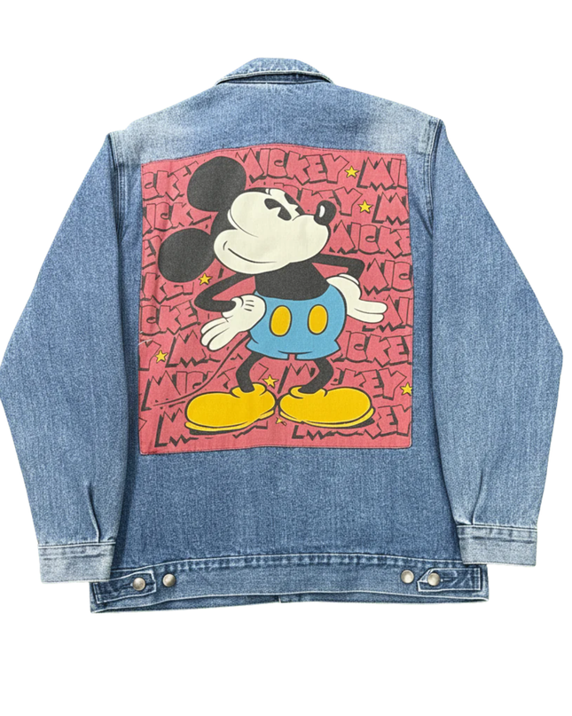Forever 21 Blue Mickey Mouse Graphic Denim Jacket