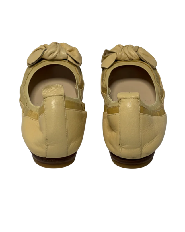 Nine West Yellow Leather Fernadett Ballet Flats