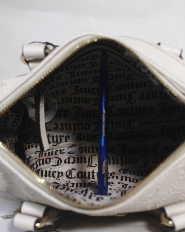 Juicy Couture White Embossed JC Monogram Bag