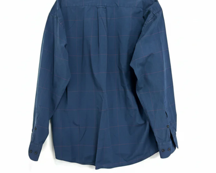 Lacoste Blue Grid Pattern Long-Sleeve Shirt