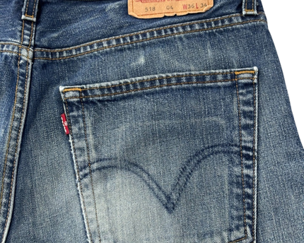 Levi's Blue 518 Straight Leg Button Fly Jeans