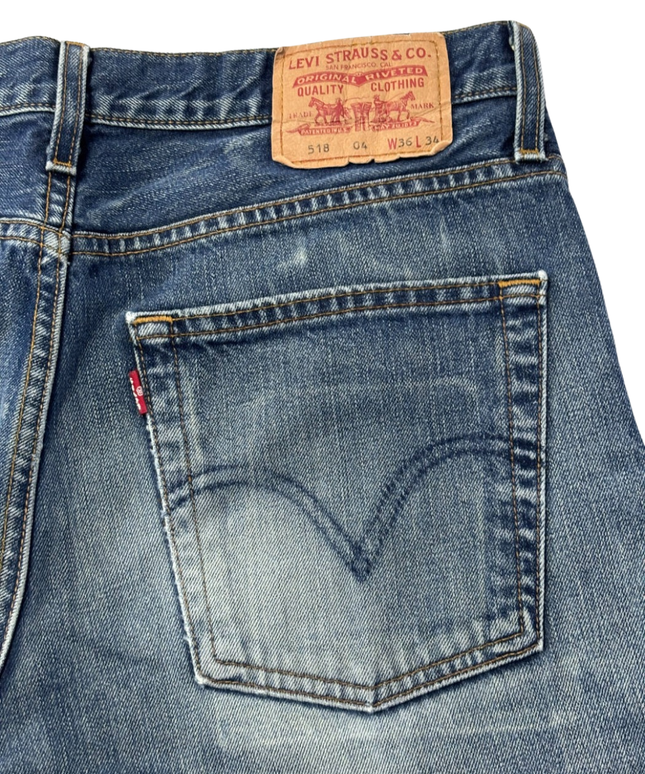 Levi's Blue 518 Straight Leg Button Fly Jeans