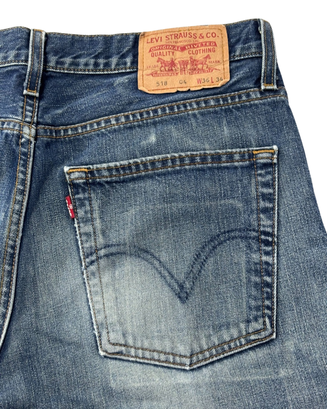 Levi's Blue 518 Straight Leg Button Fly Jeans