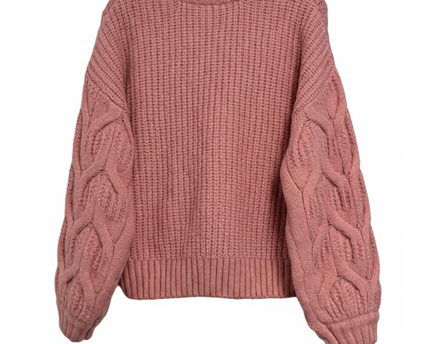 Jennyfer Pink Chunky Cable Knit Oversized Sweater