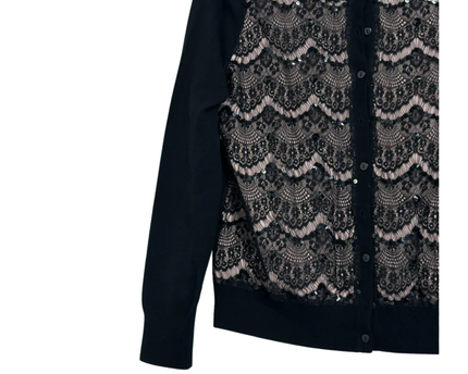 Lauren Ralph Lauren Black Lace and Sequin Cardigan