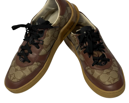 Coach Brown Signature Monogram Low-Top Sneakers
