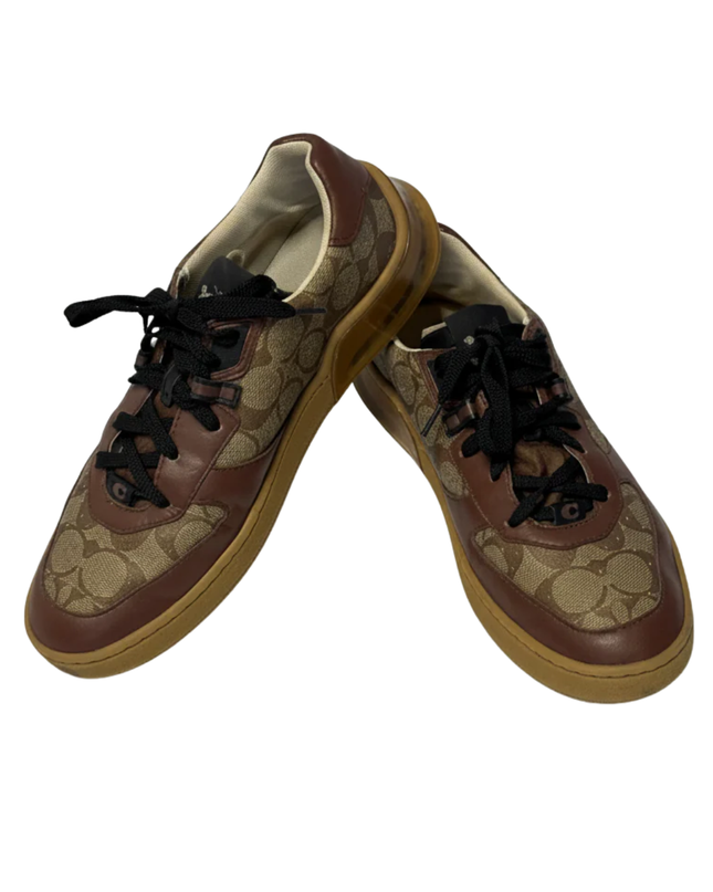 Coach Brown Signature Monogram Low-Top Sneakers