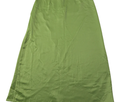 Vero Moda Bright Green Satin Midi Skirt with Lace Trim W/Tags