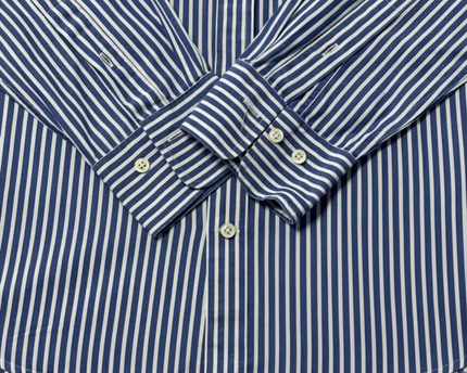 GANT Blue/White Striped Broadcloth Slim Fit Shirt