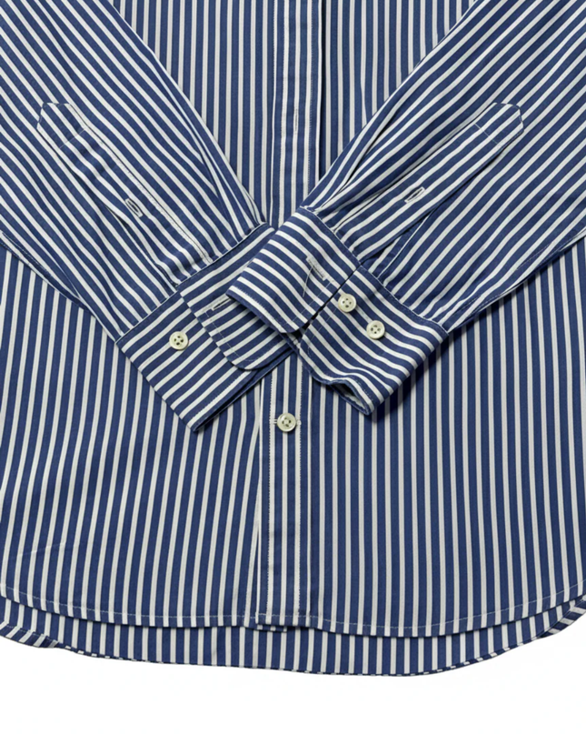 GANT Blue/White Striped Broadcloth Slim Fit Shirt