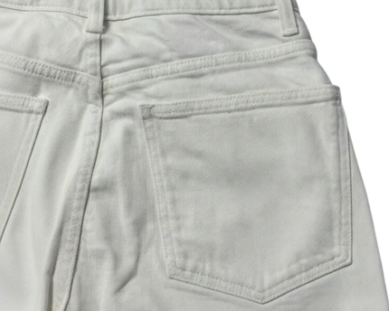 Zara White High-Rise Straight Leg Jeans