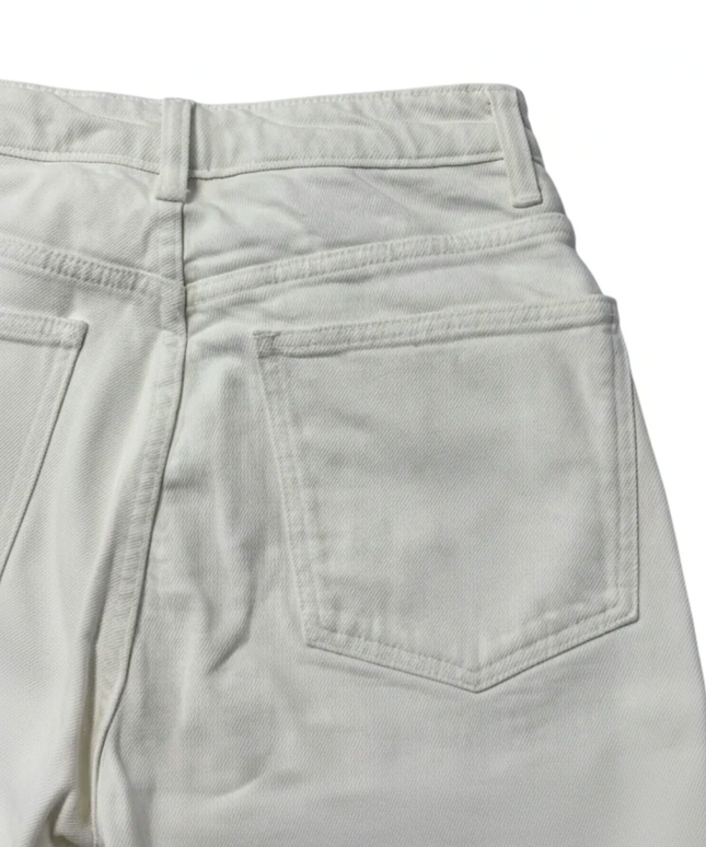 Zara White High-Rise Straight Leg Jeans
