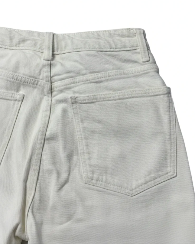 Zara White High-Rise Straight Leg Jeans