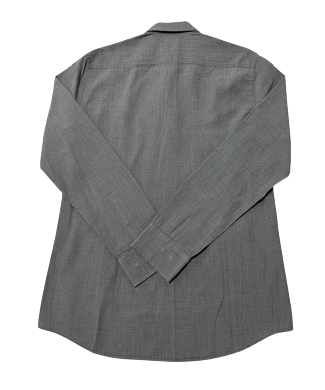 BOSS Hugo Boss Grey Slim Fit Micro-Pattern Italian Fabric Dress Shirt