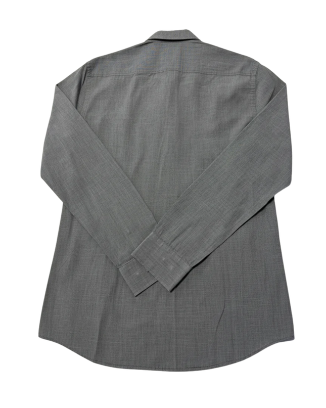 BOSS Hugo Boss Grey Slim Fit Micro-Pattern Italian Fabric Dress Shirt
