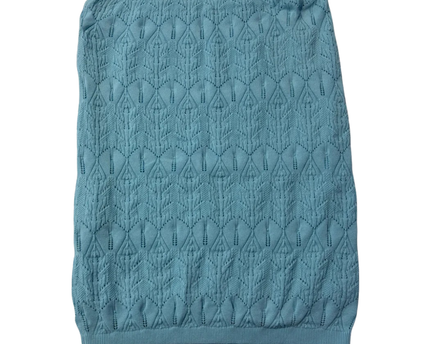 Topshop Light Blue Knit Pointelle Pencil Skirt