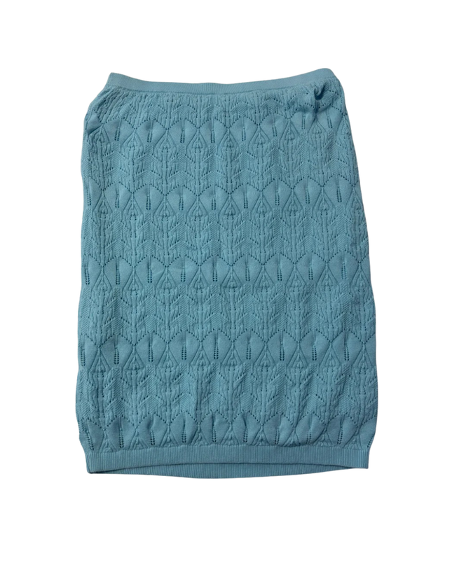 Topshop Light Blue Knit Pointelle Pencil Skirt