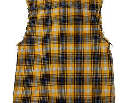 Zara Yellow Plaid Relaxed Fit Sleeveless Flannel Shirt
