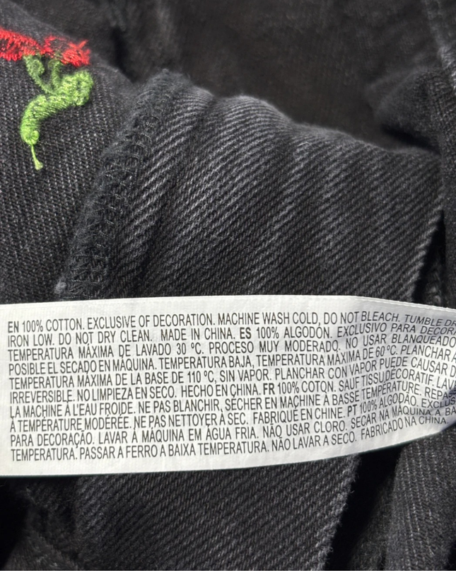 Forever 21+ Premium Black Cherry Embroidered Denim Jeans W/Tags