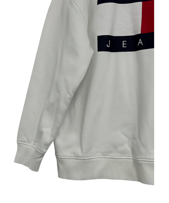 Tommy Jeans White Graphic Logo Crewneck Sweatshirt