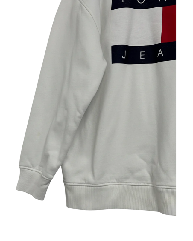 Tommy Jeans White Graphic Logo Crewneck Sweatshirt