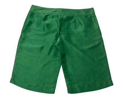 Missoni Green Silk Shantung Bermuda Shorts