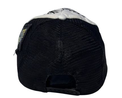 Martin Benz White and Black Rock 'N' Roll Punk Doodle Trucker Cap