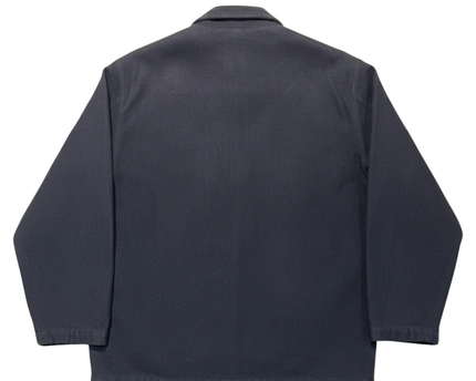 Lacoste Navy Blue Wool Blend Zip-Up Jacket