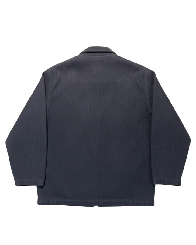 Lacoste Navy Blue Wool Blend Zip-Up Jacket