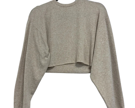 ASOS DESIGN Beige Long Sleeve Cropped Knit Top