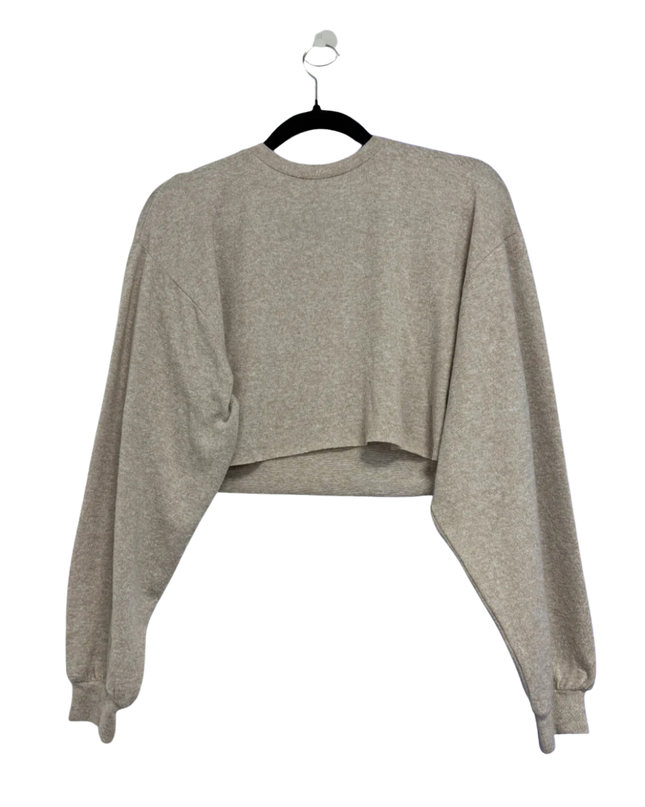 ASOS DESIGN Beige Long Sleeve Cropped Knit Top