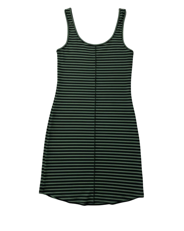 Jack Wills Black/Green Striped Scoop Neck Mini Dress