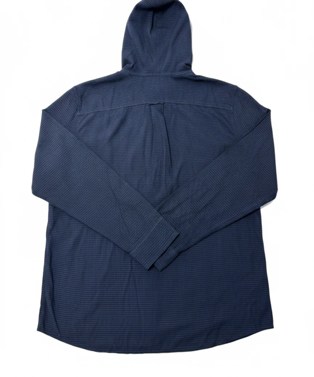 Bixby Nomad Navy Blue Hooded Button-Down Shirt