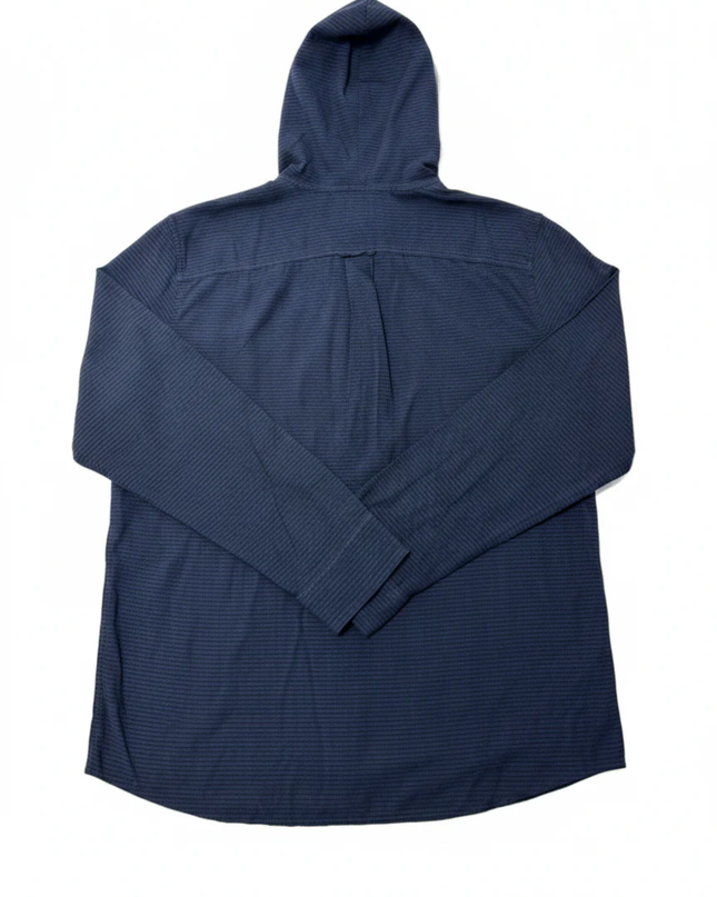 Bixby Nomad Navy Blue Hooded Button-Down Shirt