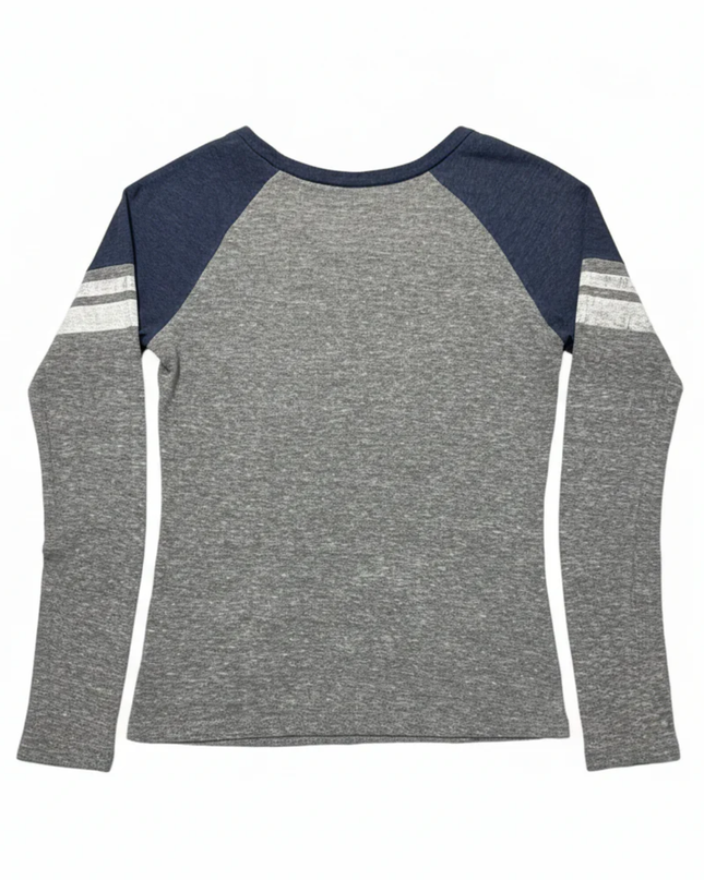 NFL Team Apparel Grey Chicago Bears Graphic Raglan Long Sleeve Tee