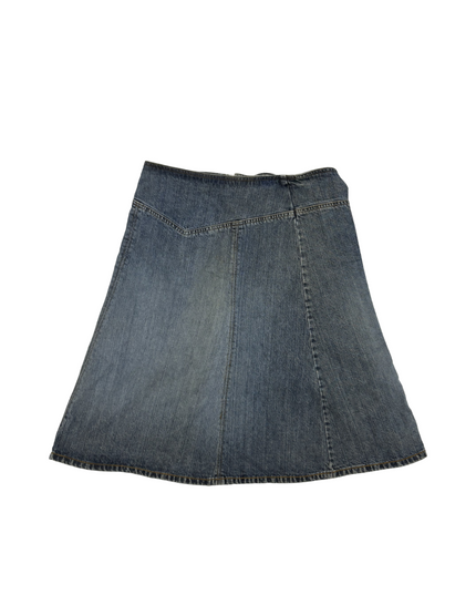 H&M Divided Lace-Up Waist Denim A-Line Skirt - L | Waist: 32"