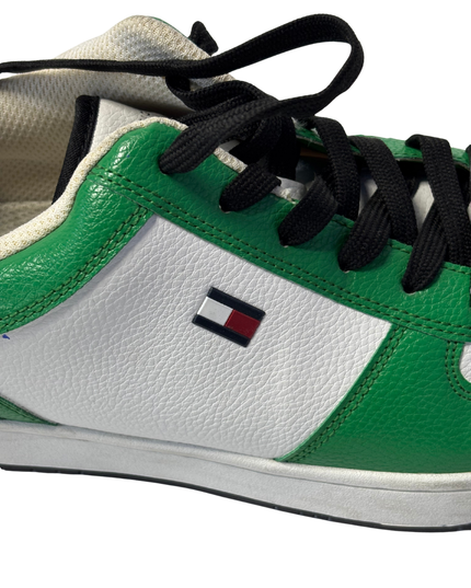 Tommy Hilfiger Green and White Men's Court Sneakers | EU 43