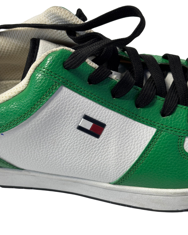 Tommy Hilfiger Green and White Men's Court Sneakers | EU 43