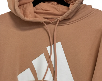 Adidas Peach Cropped Graphic Logo Hoodie