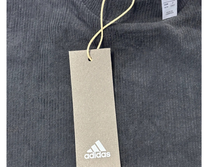 Adidas Black Corduroy-Textured Short Sleeve T-Shirt W/Tags