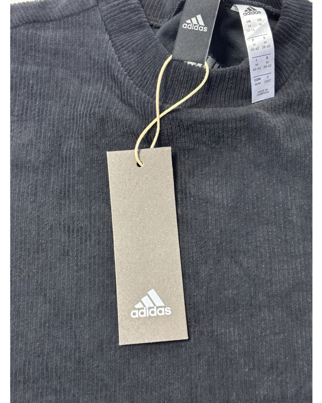 Adidas Black Corduroy-Textured Short Sleeve T-Shirt W/Tags