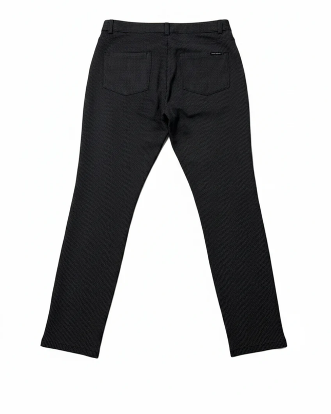 DKNY Jeans Grey Micro-Check Slim Leg Stretch Trousers