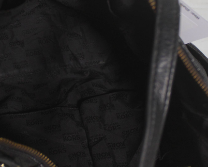 Michael Kors Black Monogram Tote Bag with Logo Charm
