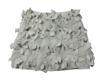 Zara White 3D Floral Applique Mini Skirt