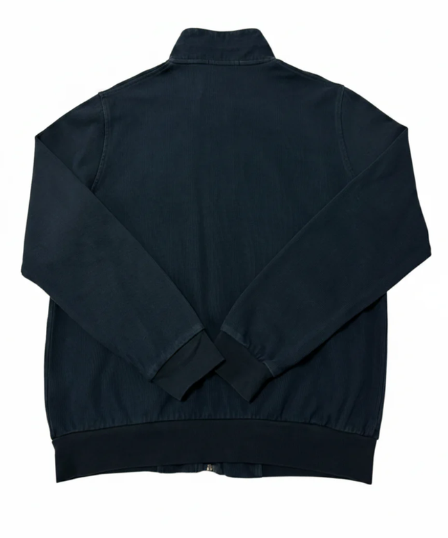 Tommy Hilfiger Navy Blue Full-Zip Ribbed Cotton Jacket