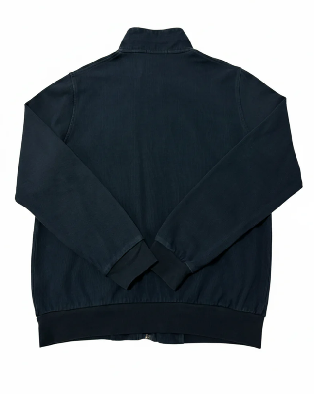Tommy Hilfiger Navy Blue Full-Zip Ribbed Cotton Jacket